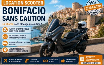 Location scooter Bonifacio sans caution | Louez en Corse du Sud